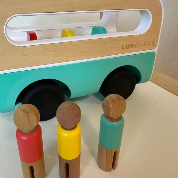 Lovevery Wooden Toy Bus with Colorful Pegs From Realistic Play Kit 19-21+ months - Picture 5 of 6